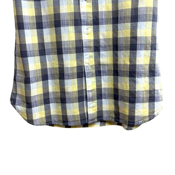 Grayers Gray Yellow Check Button Collar Short‎ Sleeve Shirt - Picture 9 of 11